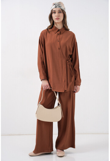 Kadın Bağcıklı Tunik Pantolon İkili Takım 6752