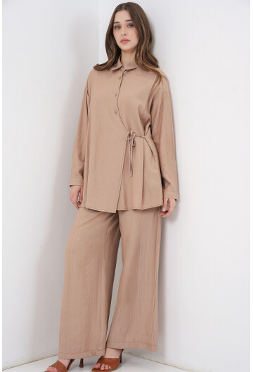 Kadın Bağcıklı Tunik Pantolon İkili Takım 6752