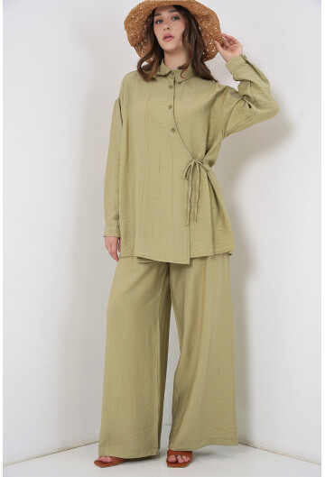 Kadın Bağcıklı Tunik Pantolon İkili Takım 6752