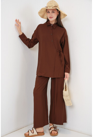 Kadın Bağcıklı Tunik Pantolon İkili Takım 6752