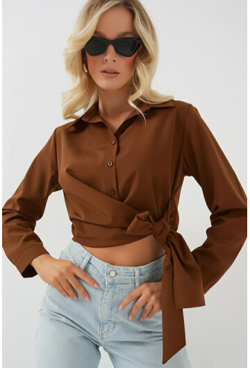 Kadın Bağlamalı Uzun Kol Gömlek 20325