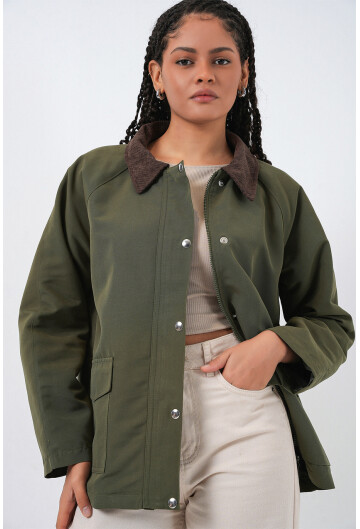 Kadın Cep Detaylı Oversize Ceket 5973