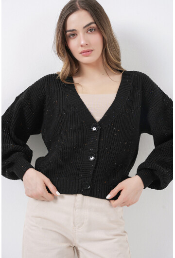 Kadın Crop Triko Hırka 15955