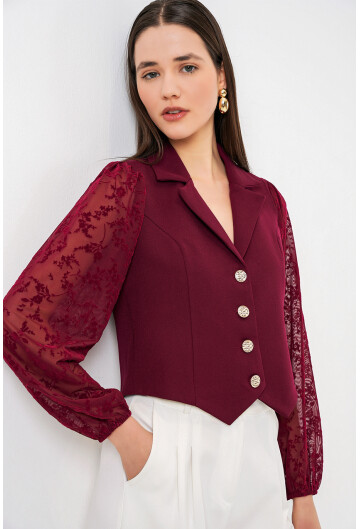 Kadın Desenli Kısa Ceket 0751