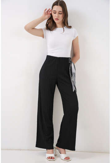 Kadın Fularlı Örme Pantolon 30070
