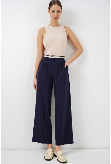 Kadın Geniş Paça Kumaş Pantolon 30088
