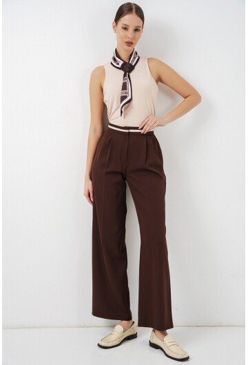 Kadın Geniş Paça Kumaş Pantolon 30088