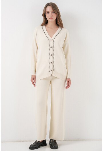 Kadın Hırka Pantolon Triko İkili Takım 15956