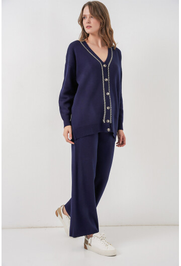 Kadın Hırka Pantolon Triko İkili Takım 15956