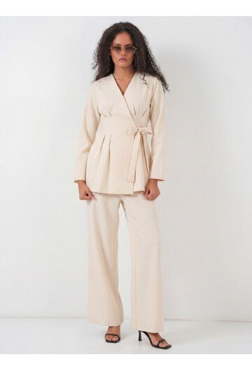 Kadın Kimono Pantolon Kumaş Takım 30054