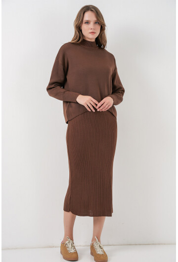 Kadın Kısa Kazaklı Triko Elbise 15958