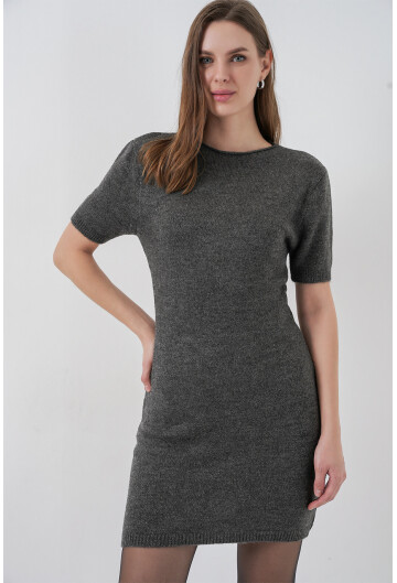 Kadın Kısa Kol Triko Elbise 15950