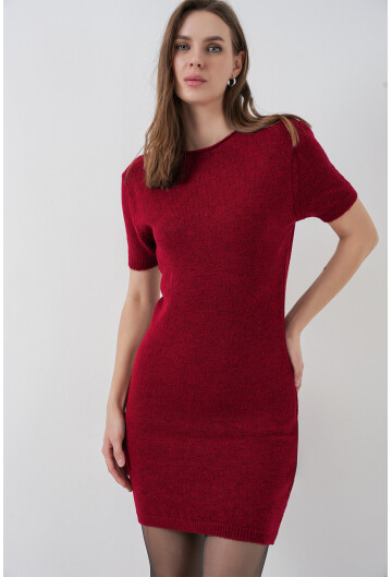 Kadın Kısa Kol Triko Elbise 15950