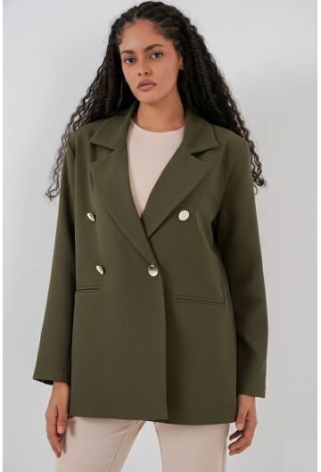Kadın Kruvaze Yaka Blazer Ceket 0722