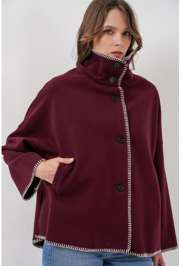 Kadın Nakışlı Kaşe Ceket 9167