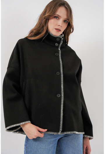 Kadın Nakışlı Kaşe Ceket 9167