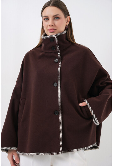 Kadın Nakışlı Kaşe Ceket 9167