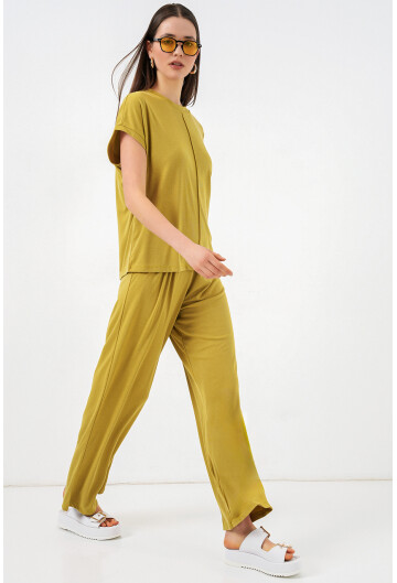 Kadın Örme Bluz Pantolon İkili Takım 30085