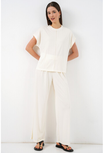 Kadın Örme Bluz Pantolon İkili Takım 30085