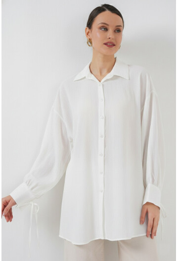 Kadın Oversize Bağcıklı Gömlek 5954