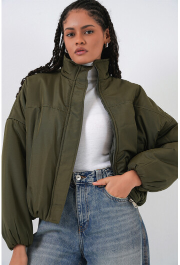 Kadın Oversize Bomber Şişme Mont 5124
