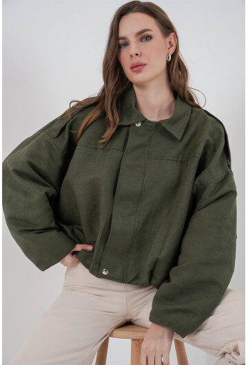 Kadın Oversize Deri Ceket 1055