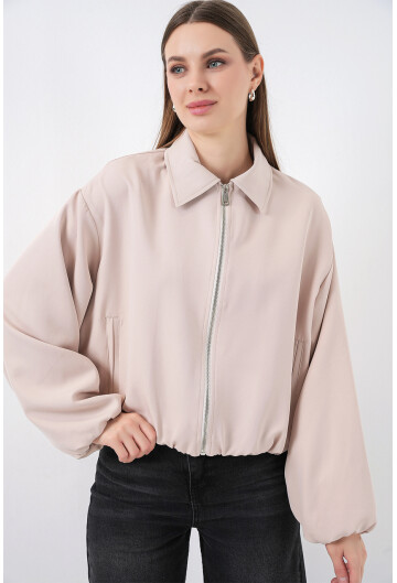 Kadın Oversize Fermuarlı Ceket 0735