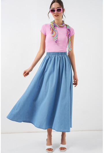 Kadın Uzun Kot Etek 8062