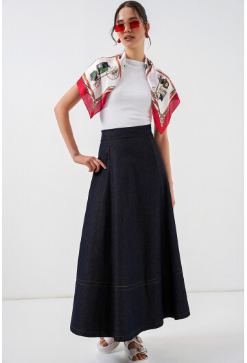 Kadın Uzun Kot Etek 8066
