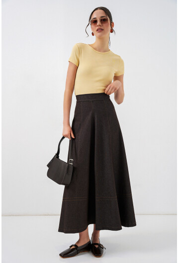 Kadın Uzun Kot Etek 8066
