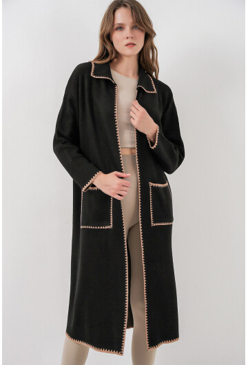 Kadın Uzun Oversize Triko Hırka 15962