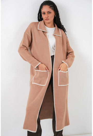 Kadın Uzun Oversize Triko Hırka 15962