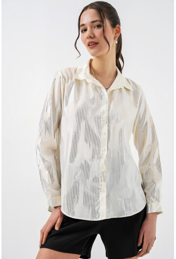Kadın Varak Desenli Gömlek 20253