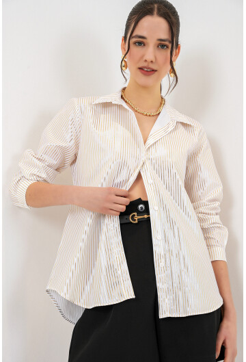 Kadın Varak Desenli Gömlek 20253