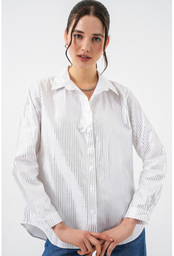 Kadın Varak Desenli Gömlek 20253