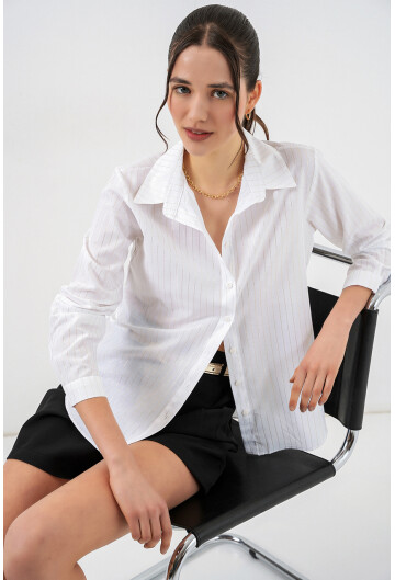 Kadın Varak Desenli Gömlek 20253