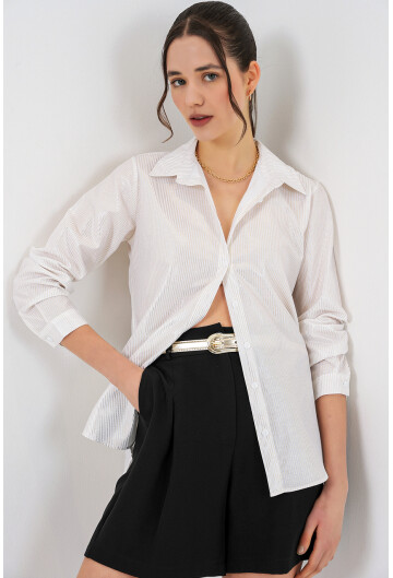 Kadın Varak Desenli Gömlek 20253