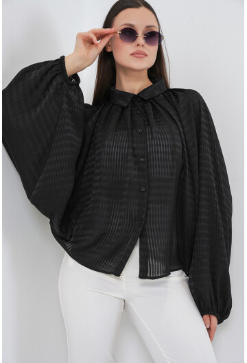Kadın Yarasa Kol Oversize Gömlek 20368