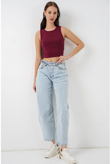 Kadın Yüksek Bel Kot Pantolon 30081