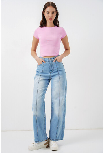 Kadın Yüksek Bel Kot Pantolon 30082