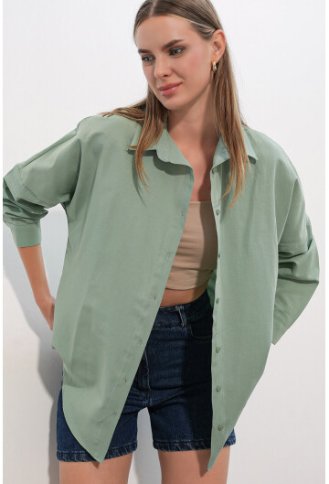 3900 Oversized Long Basic Shirt