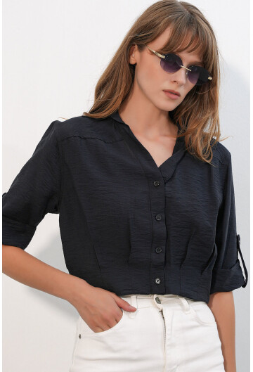Kadın Crop Oversize Gömlek 20390
