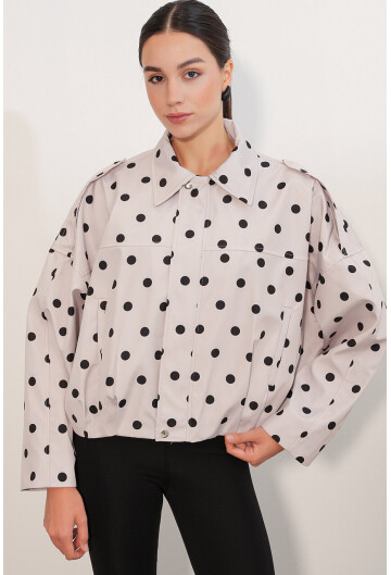 Kadın Oversize Deri Ceket 1055