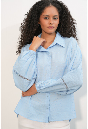 Kadın Oversize Desenli Gömlek 20379