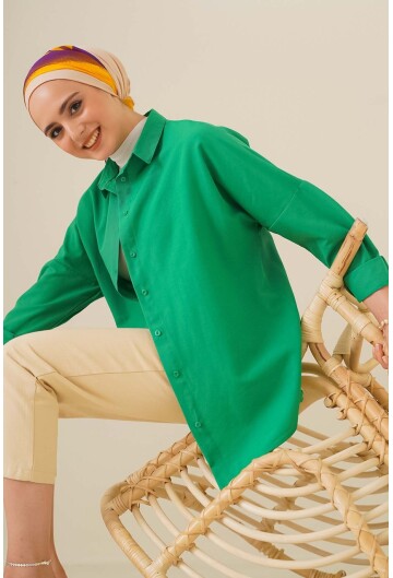 103901 Oversize Basic Tesettür Gömlek