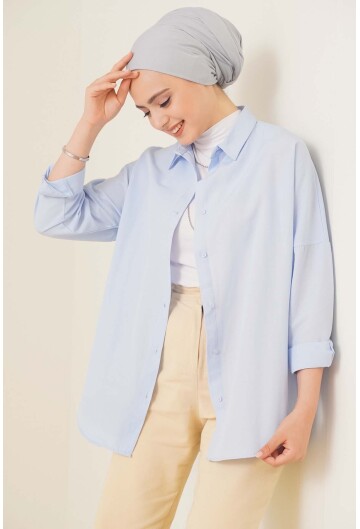103901 Oversize Basic Tesettür Gömlek