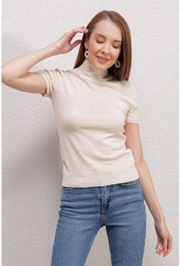 15819 Kısa Kollu Boğazlı Kazak