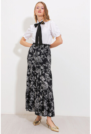 1898 Desenli Uzun Etek