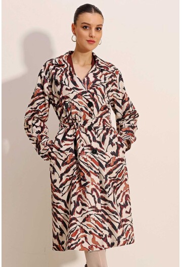 5853 Wrap Collar Trench Coat