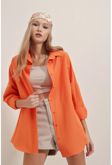3900 Oversize Uzun Basic Gömlek